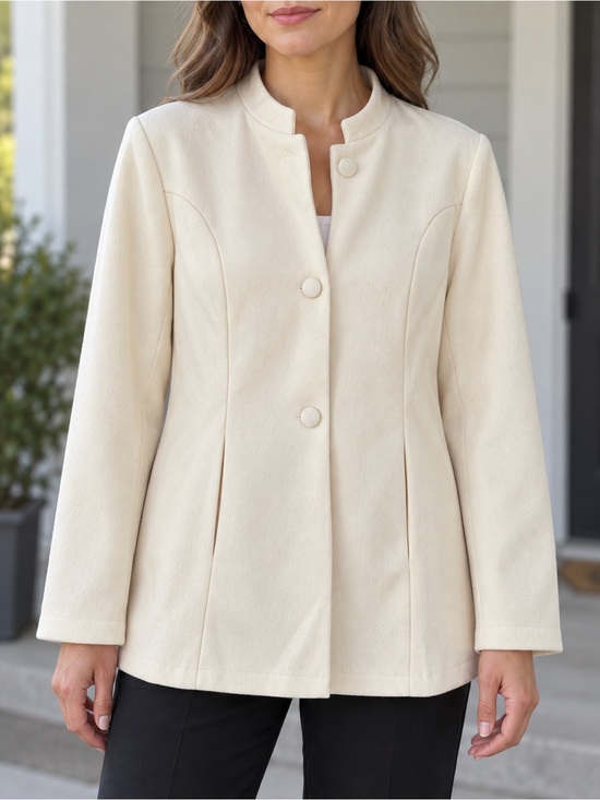 Jackets & Blazers - Vintage Classic Cream Women's Button-Front Coat